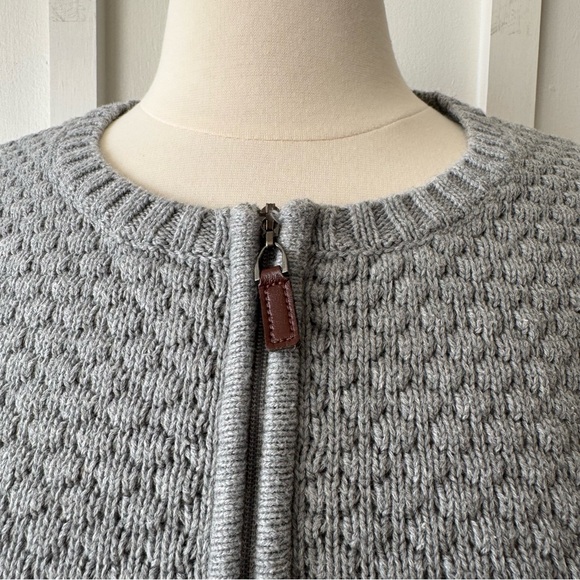 Appleseed’s Textured Gray Cotton Zip Cardigan - Size Medium - Picture 3 of 11